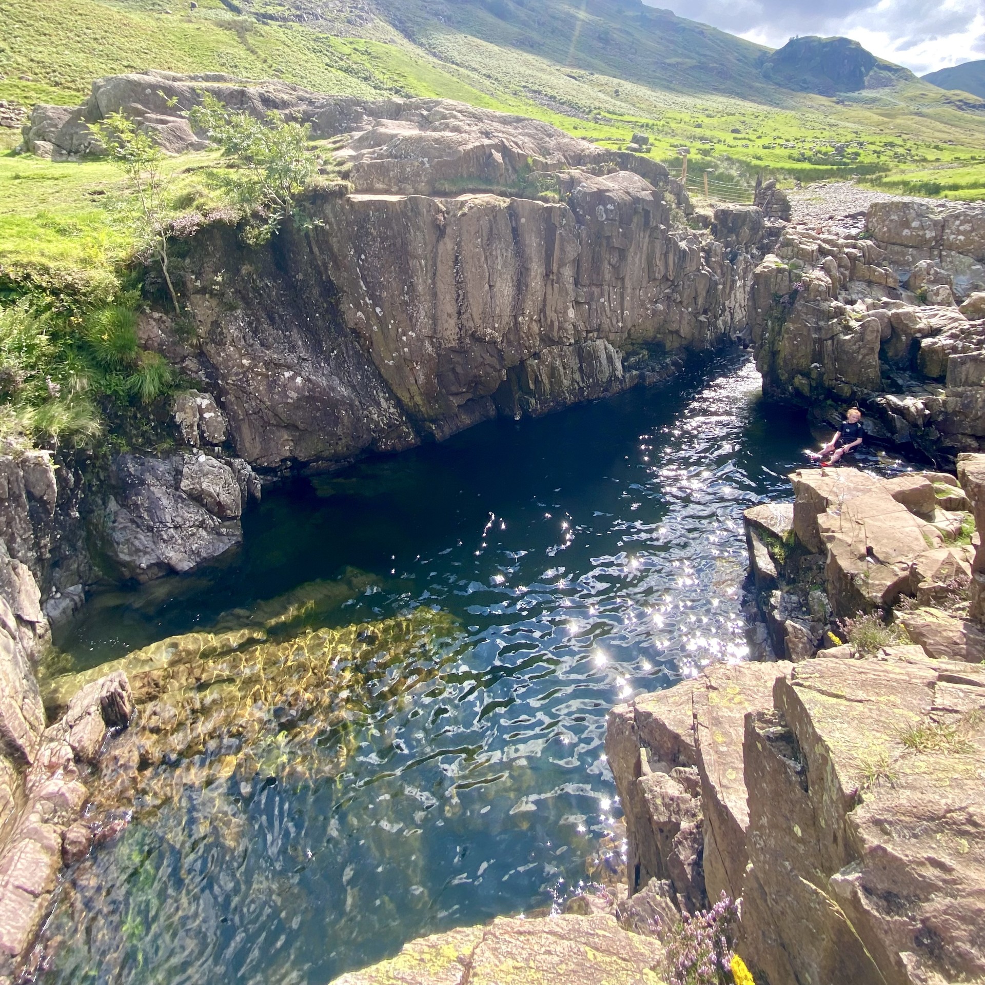 Black Moss Pot in the Lake District, wild swimming spot