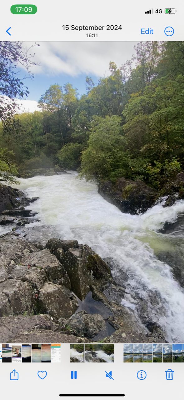 White waters of Skelwith Force.
