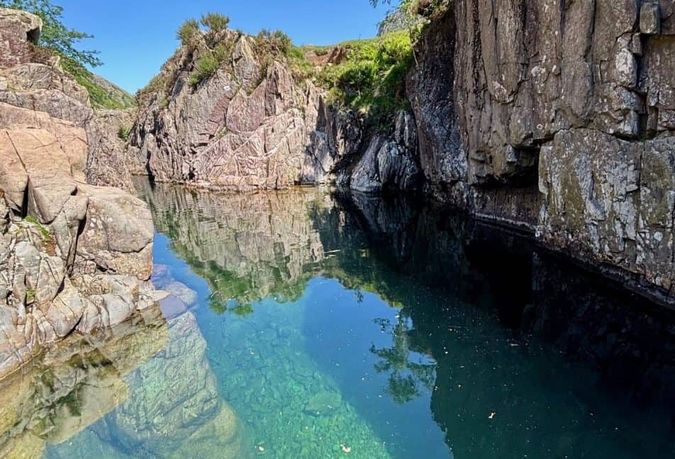 Black Moss Pot natural pool in Langstrath Valley, Lake District National Park