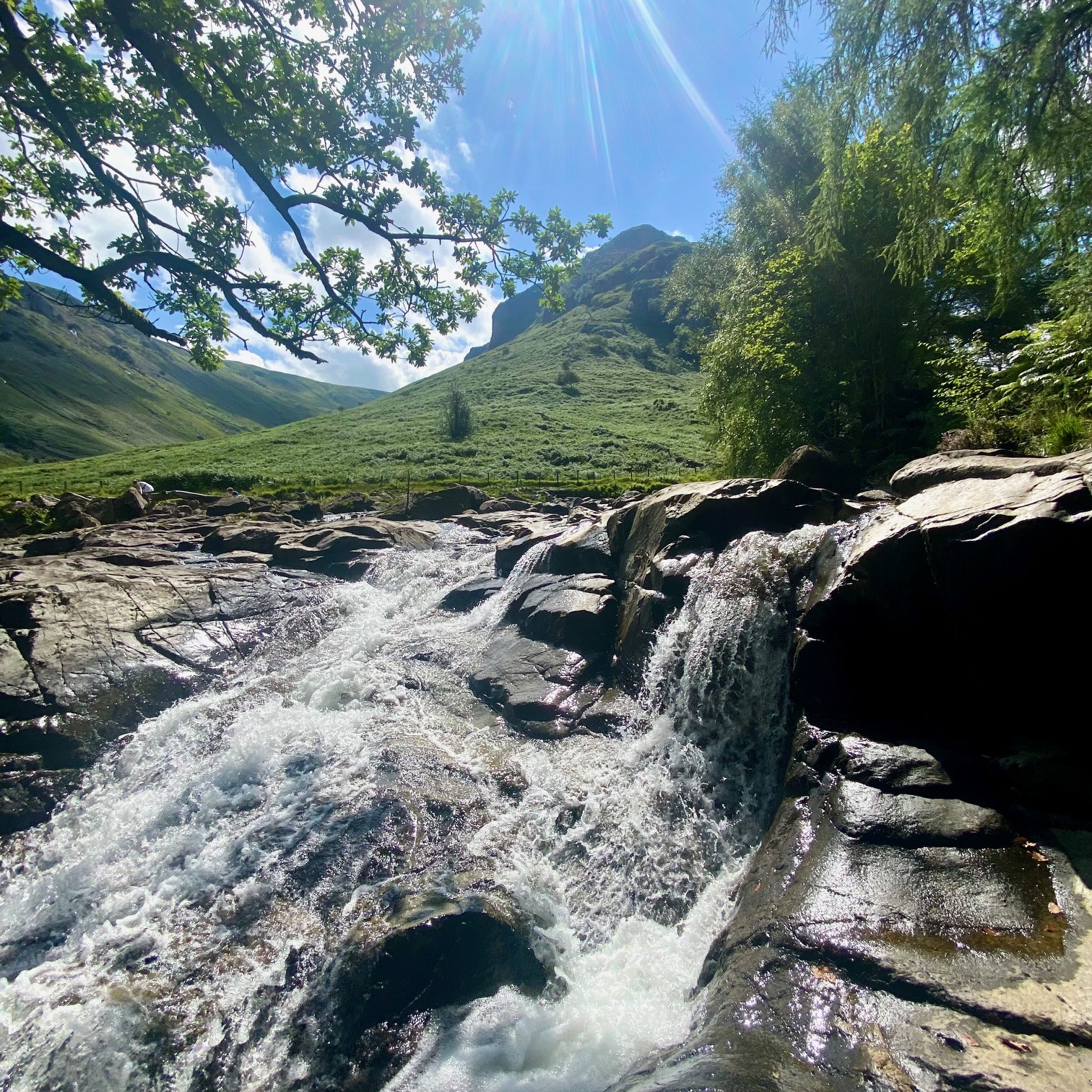 A waterfall at Langstrath Beck in The Lake District