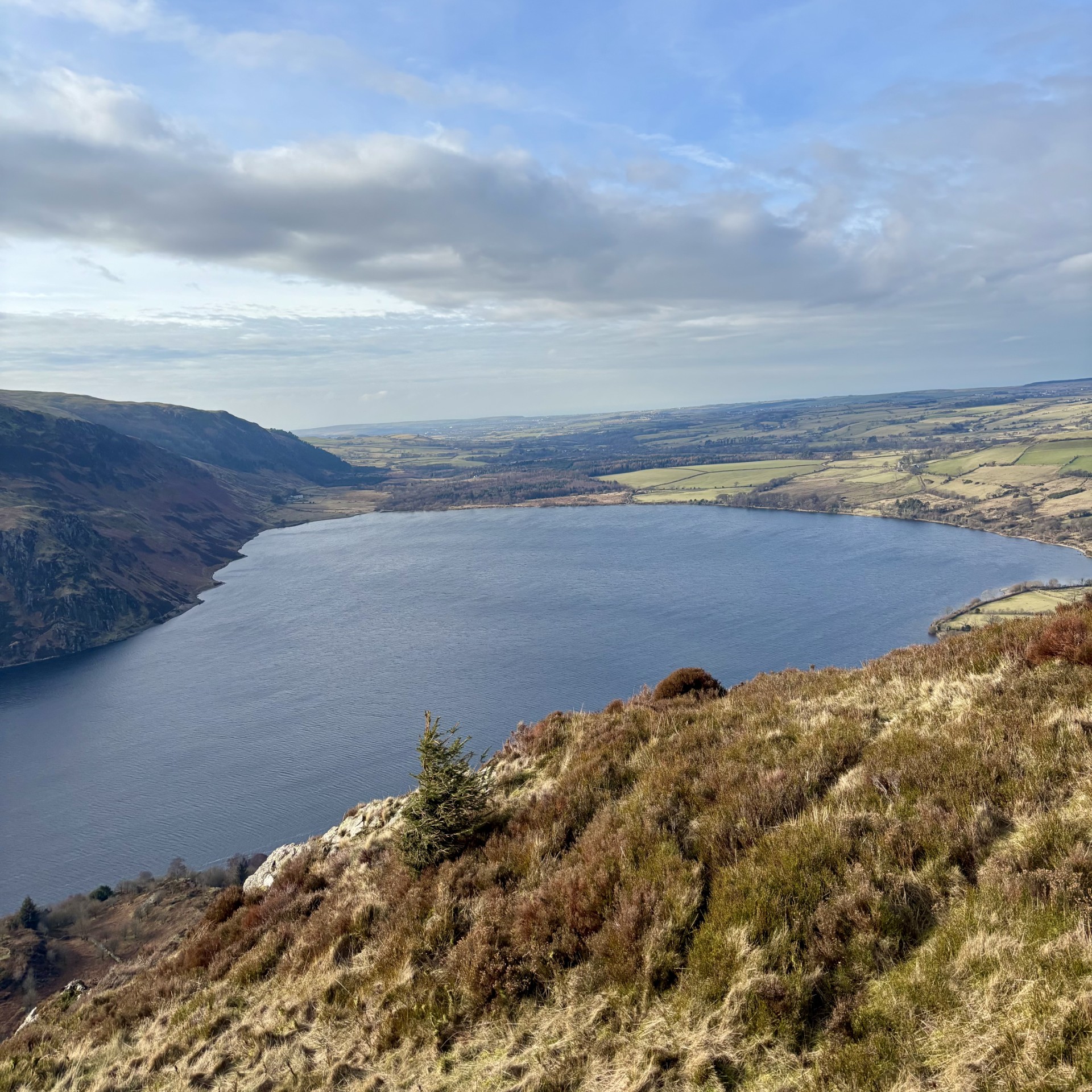 A view from the summit of Bowness Knott overlooking Ennerdale Water in The Lake District.