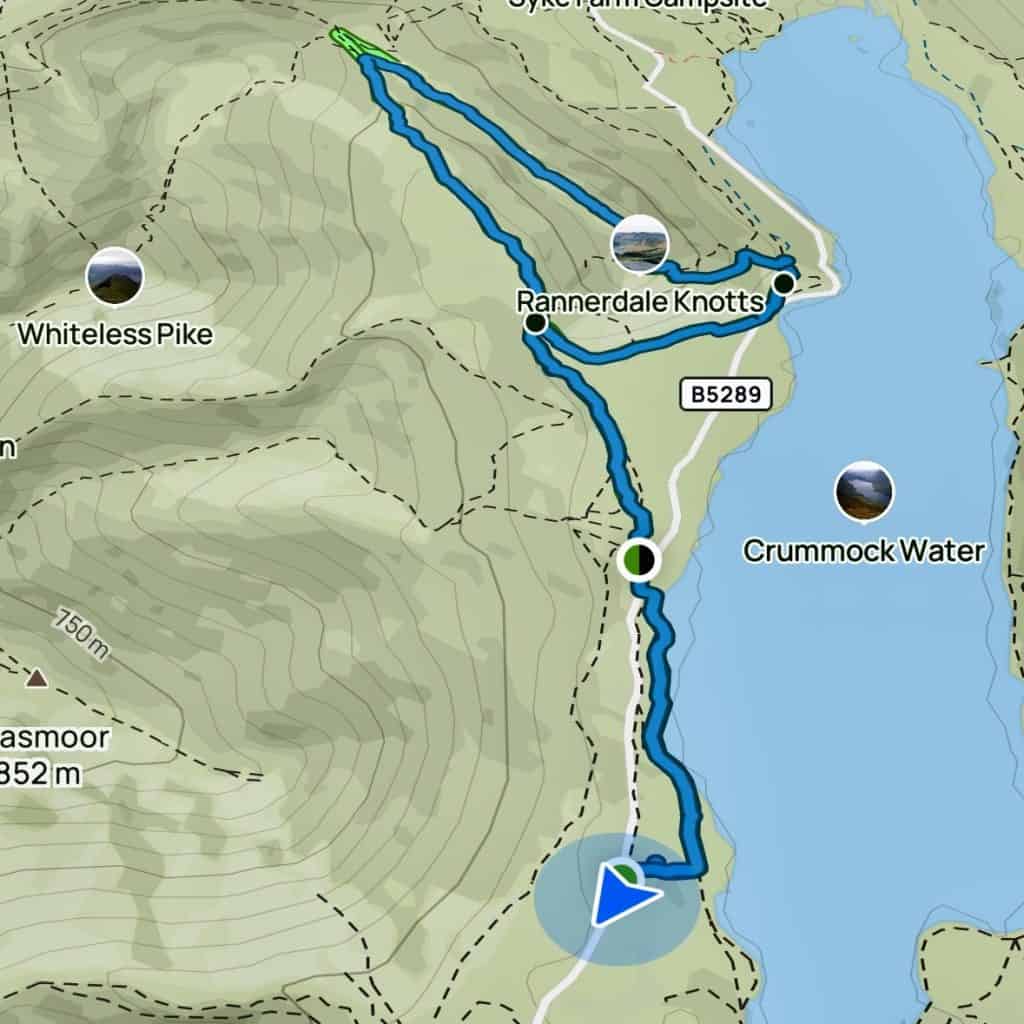 Map of Rannadale Knotts walk