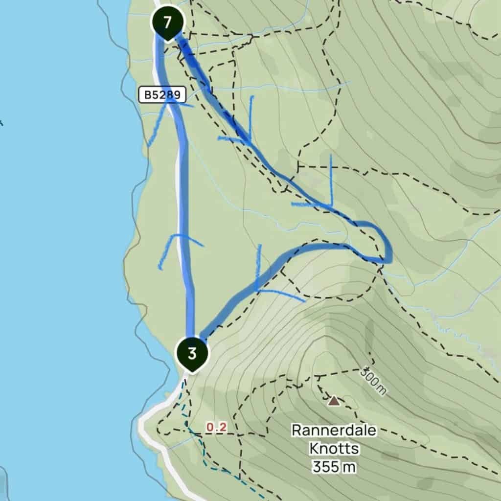 Map of easy Rannerdale Knotts walk