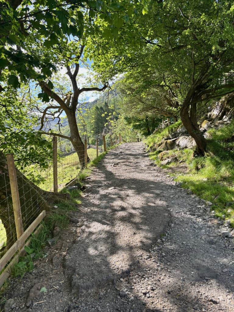 The rocky path that leads to the Fairy Glen and Galleny Force