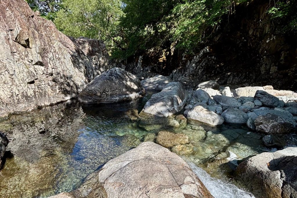 Crystal clear pools of the Fairy Glen, on Stonethwaite Beck