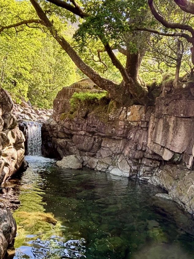 Emerald water at the Fairy Glen, Lake District